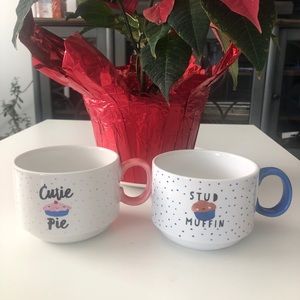Clintons Cutie Pie & Stud Muffin Mugs Set of 2